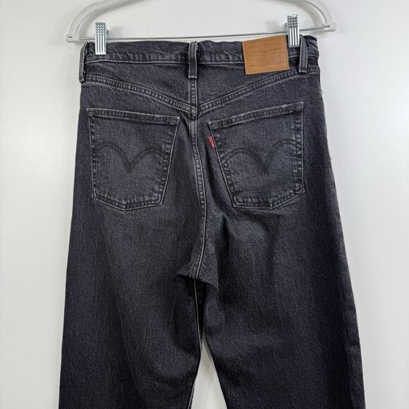 Levi’s Premium Ribcage Straight Ankle Charcoal Jeans Size 28 Buttonfly High Rise - Picture 6 of 12
